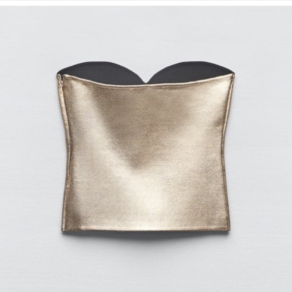 ZARA KNIT BUSTIER TOP - Picture 9 of 13